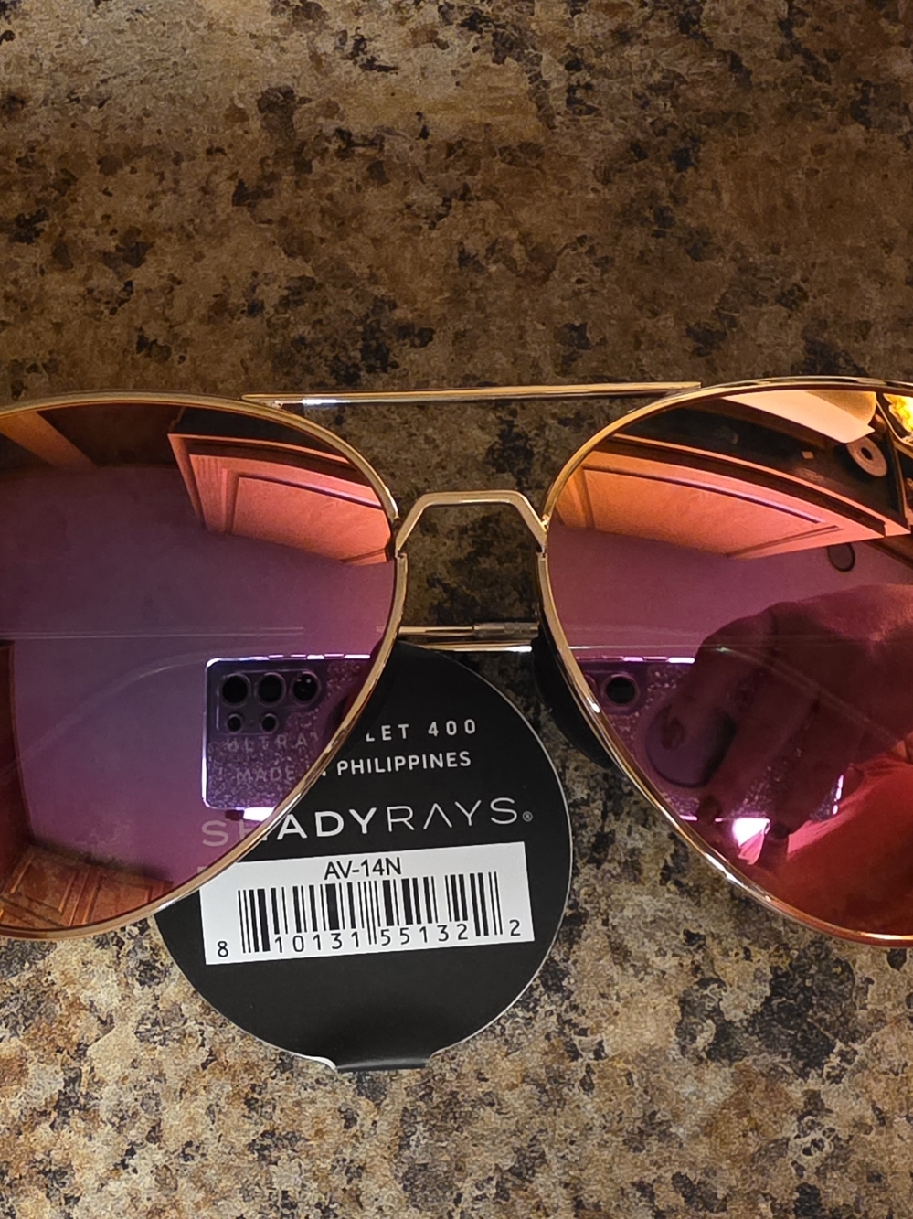 Women’s Pink Mirrored Aviator Sunglasses